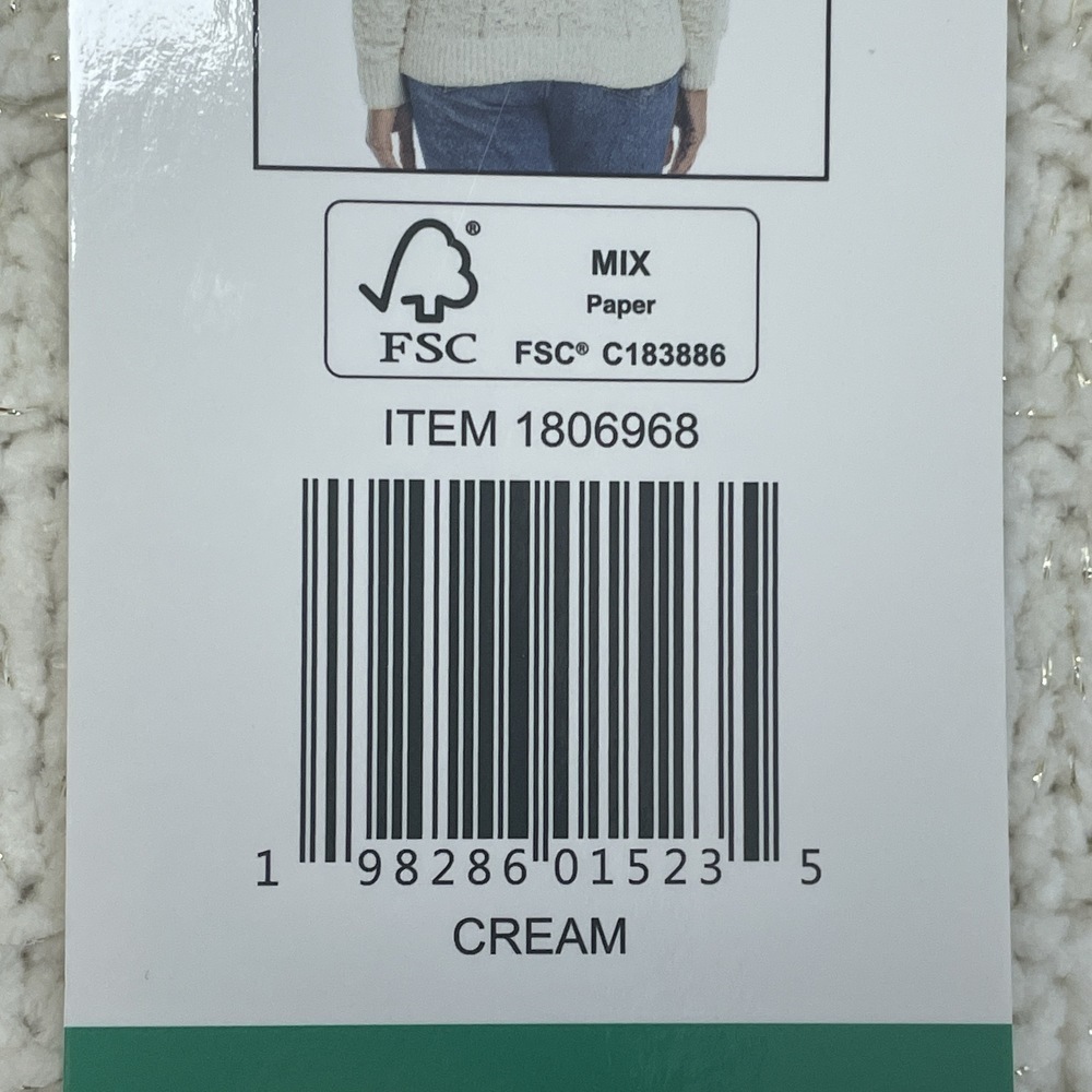 Weatherproof Vintage Women's XL Pullover Sweater Cream e1111 - Picture 8 of 8